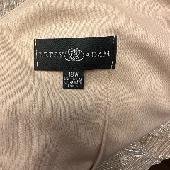 Betsy & Adam Shimmering Gold Long Sleeve Dress - Picture 5 of 5